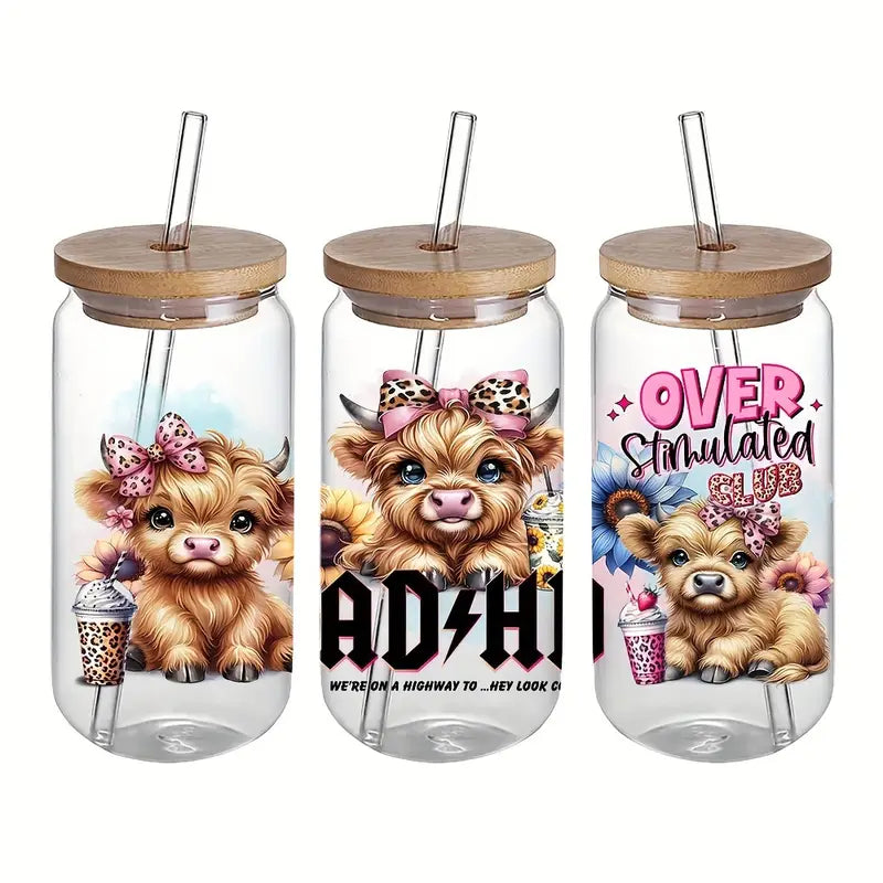 High Quality Iced Coffee and Raccoon UV DTF Transfer Paper