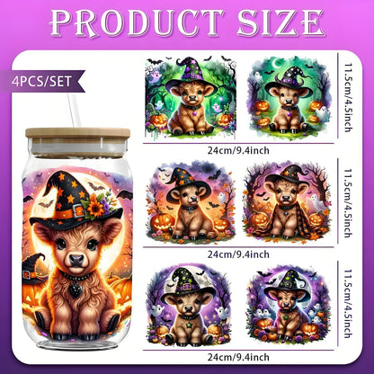 （8PCS/SET）Halloween Highland Cow UV DTF Transfer Paper