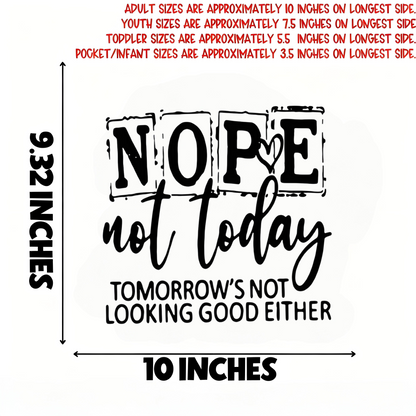 NOPE letter slogan iron-on transfer