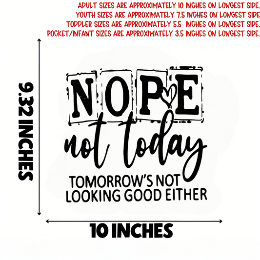 NOPE letter slogan iron-on transfer