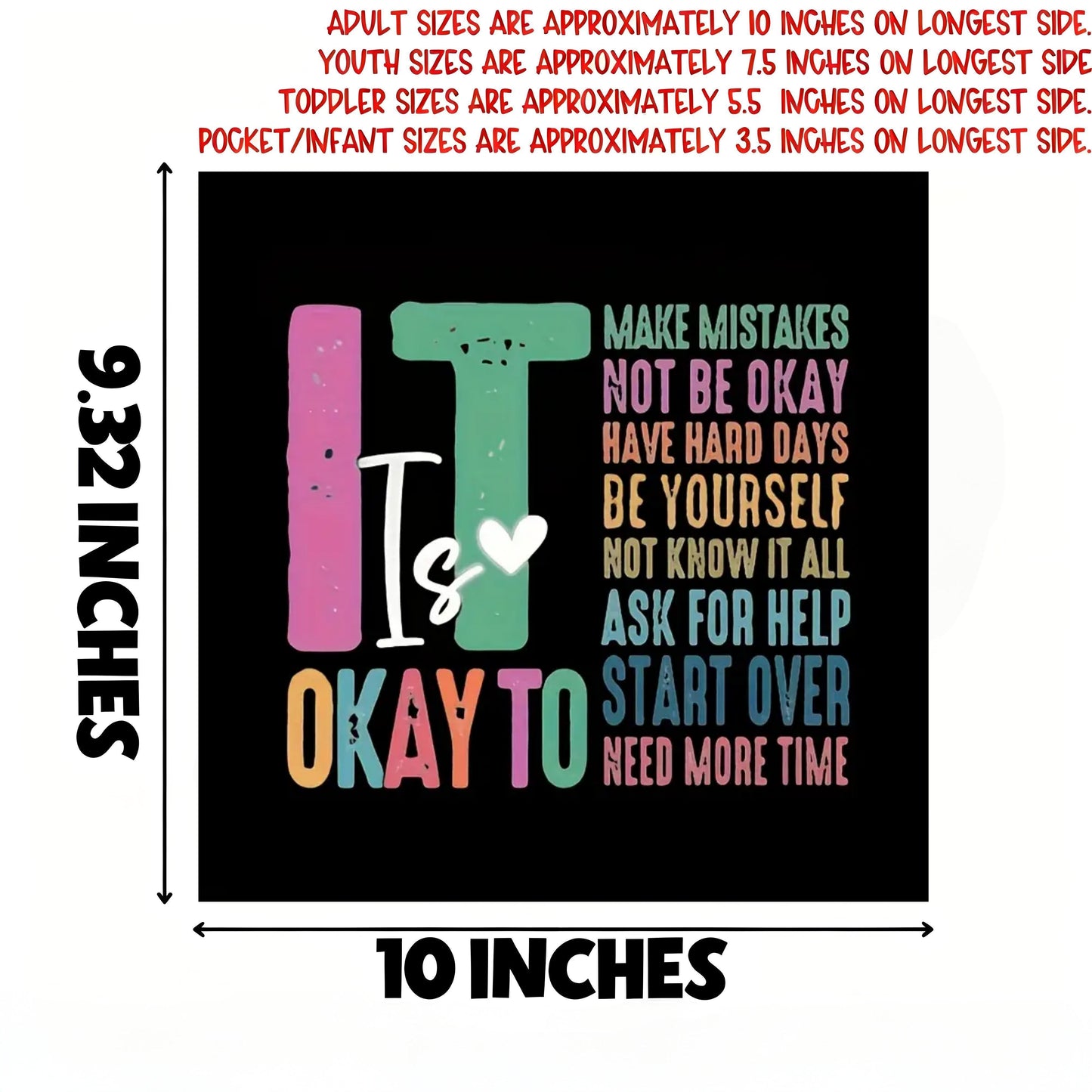 Motivational Mental Health Vinyl Heat Transfer Stickers