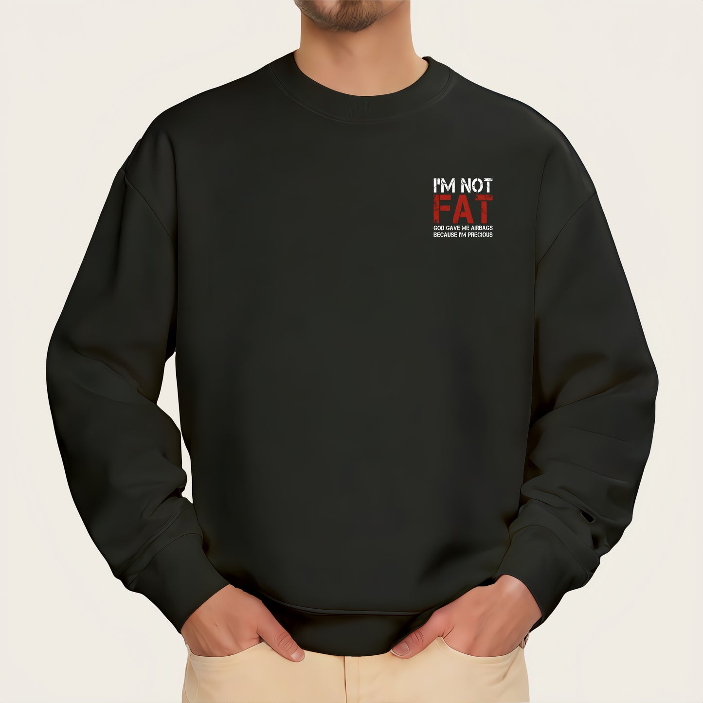 "I'M NOT FAT" iron-on transfer