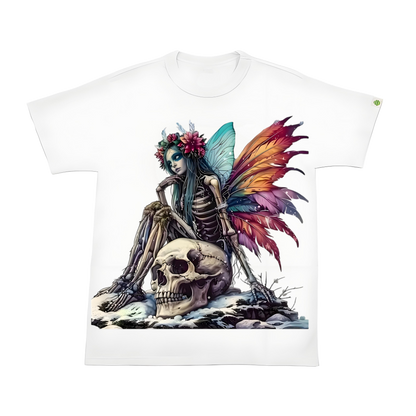 Skull and colorful wings iron-on transfer
