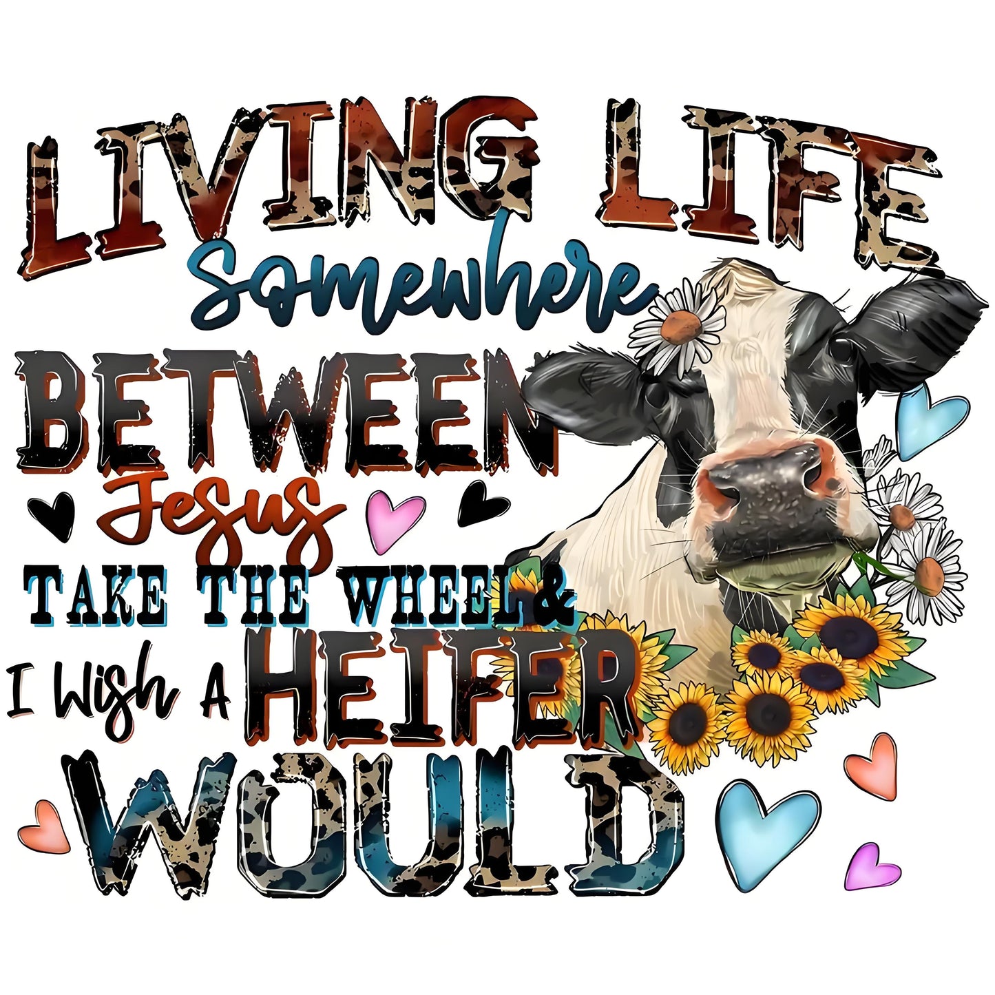 Cute and funny calf iron-on transfer