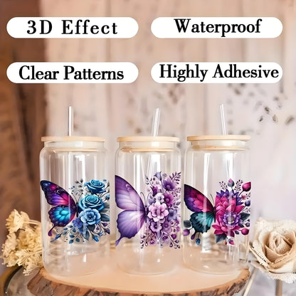 16 oz thermos cup special butterfly pattern anti-scratch and wear-resistant transfer paper