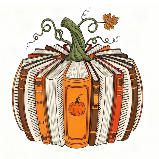 Book Pumpkin Fall DTF Heat Transfer Iron On