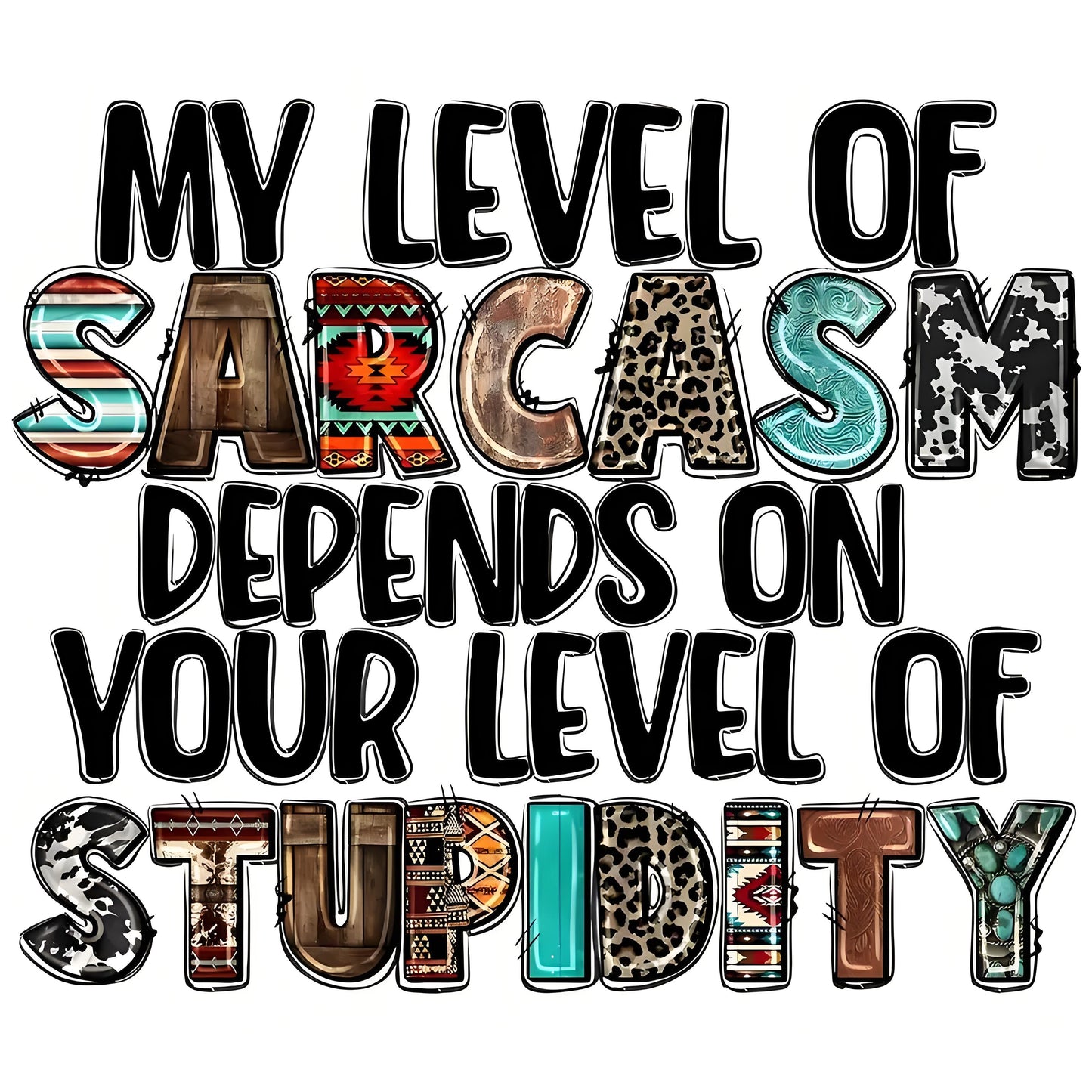 Sarcasm Stupid Iron-On Transfers