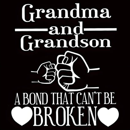 "Grandma And Grandson A Bond That Can't Be Broken" quote iron-on transfer