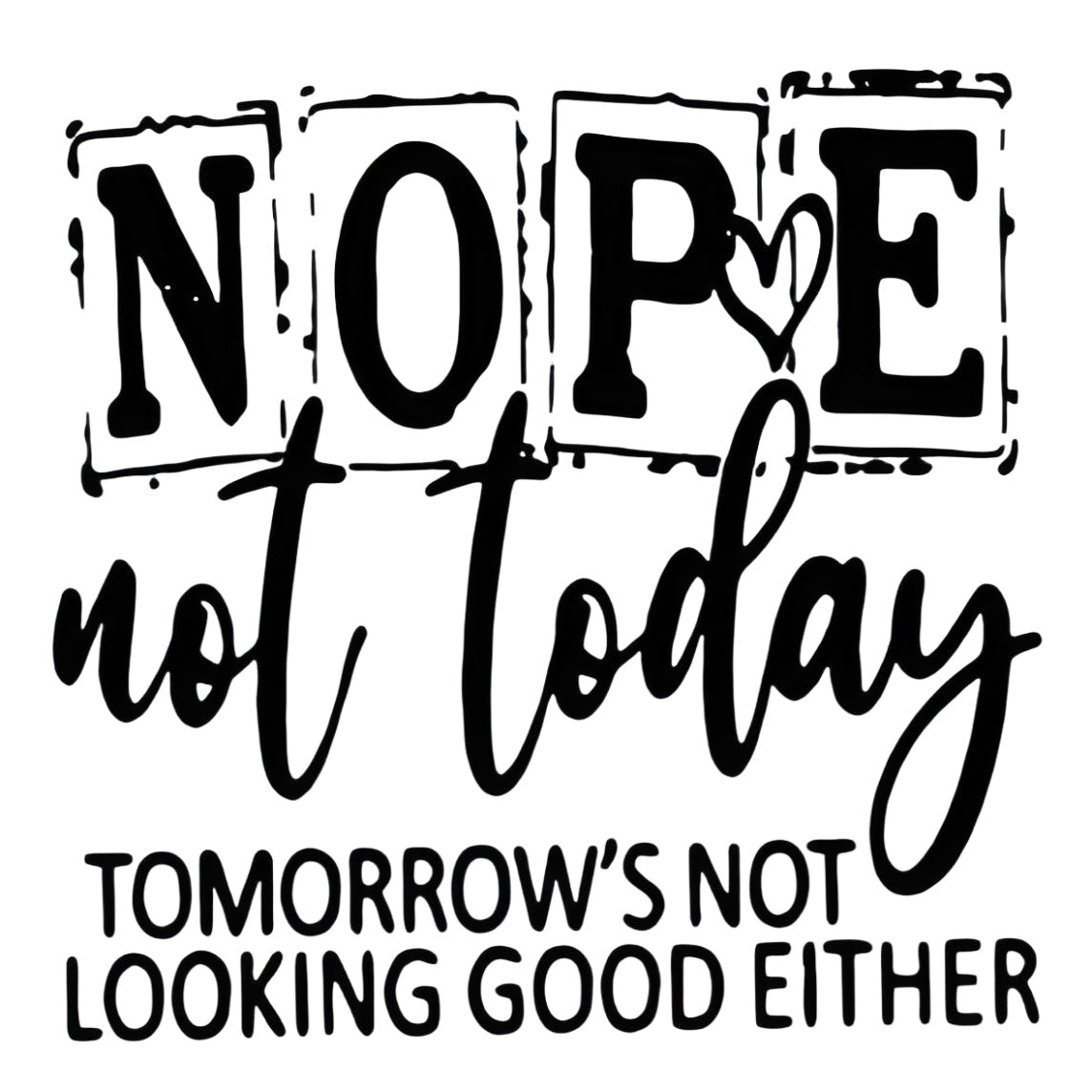 NOPE letter slogan iron-on transfer