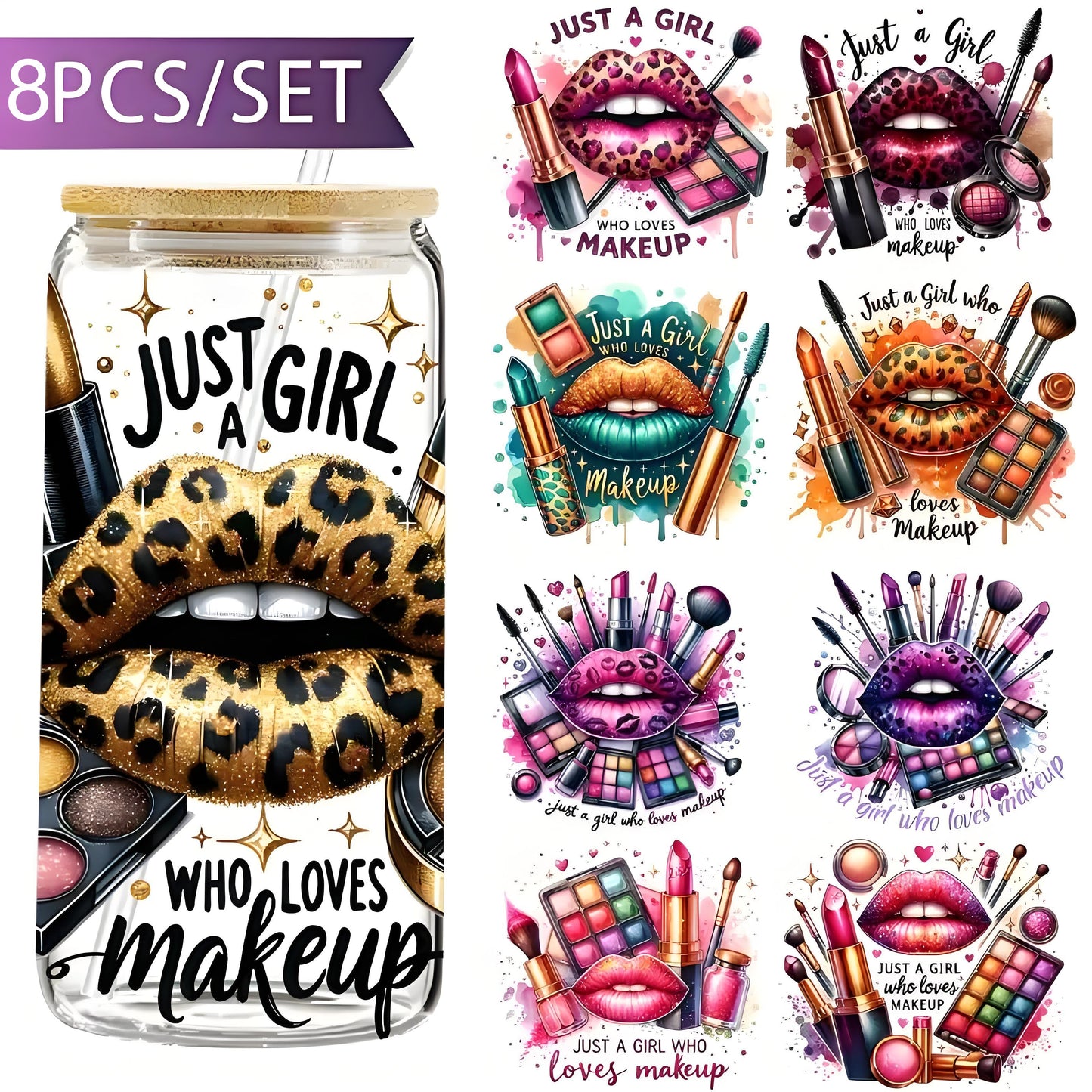 Vinyl Cosmetic Transfer Paper, 16 oz, UV DTF, for 16 oz Glass Bottles