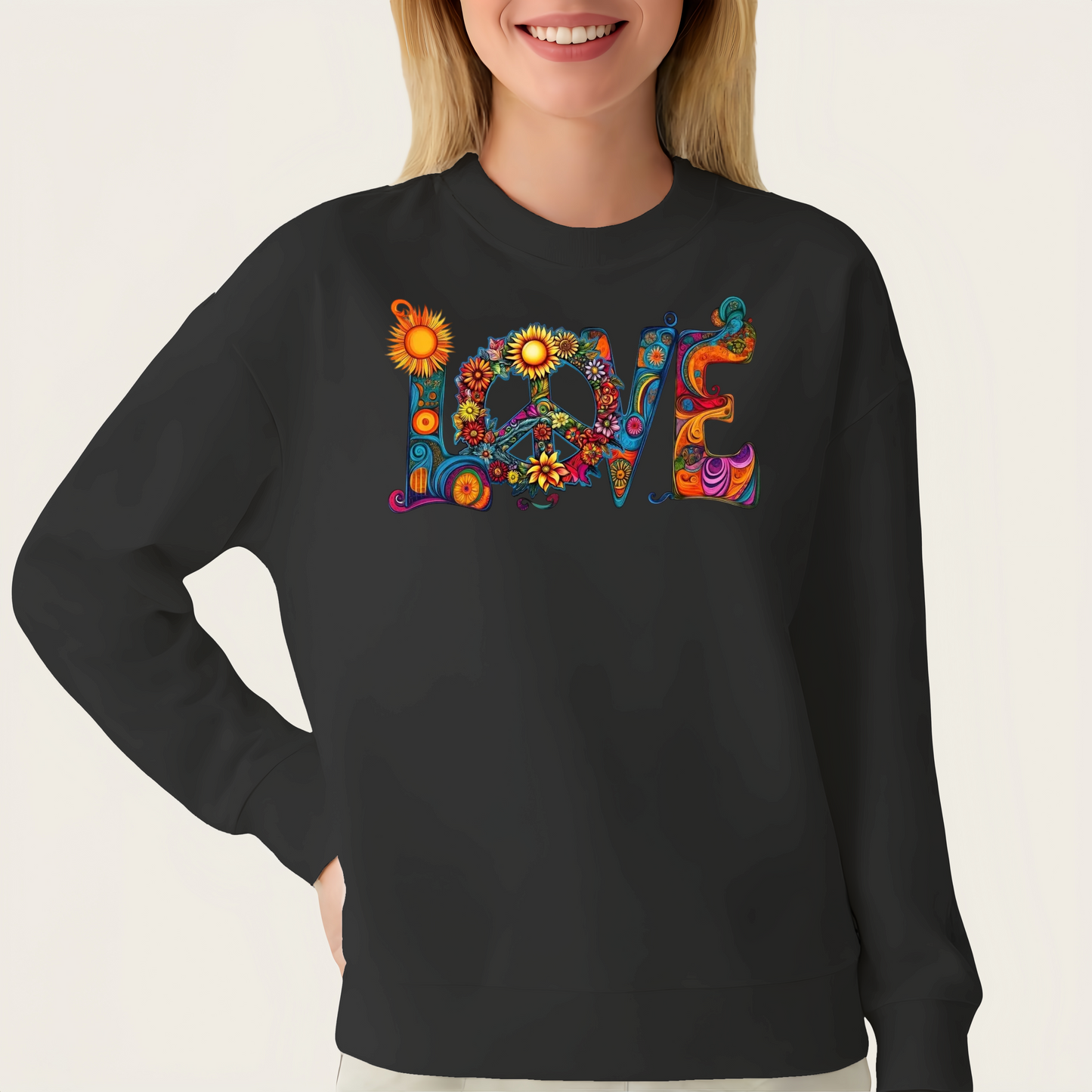 Creative peace symbol LOVE heat transfer ironing