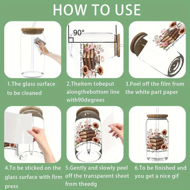 Fantasy World Book UV DTF Cup Packaging Suitable for 16 oz Glass Jars
