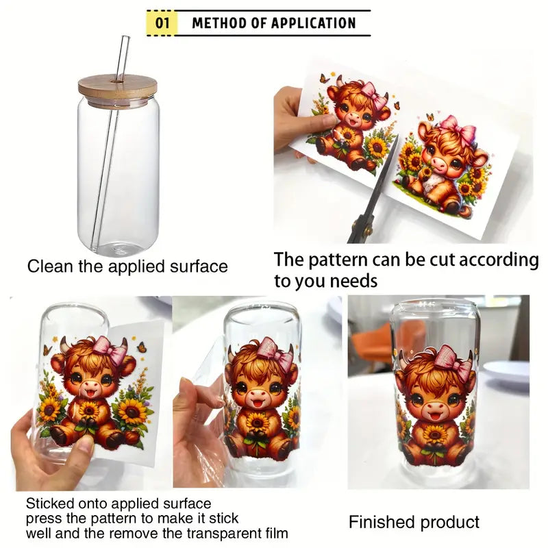 Watercolor Coffee Gnome Design UV DTF