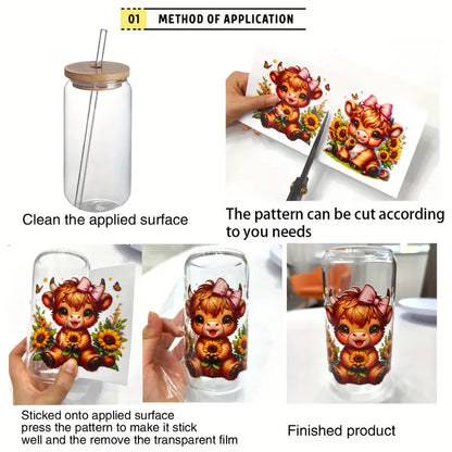 Watercolor Coffee Gnome Design UV DTF