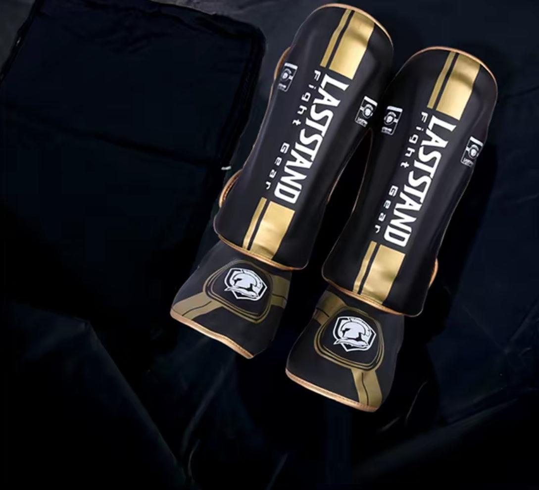 Shin Guards Kickboxing Muay Thai, SATRA SMMAF Approved, Premium Maya Hide Leather, Leg Instep Protection Pads, MMA Martial Arts Kicking Sparring Training Gear, BJJ Karate Boxing Taekwondo