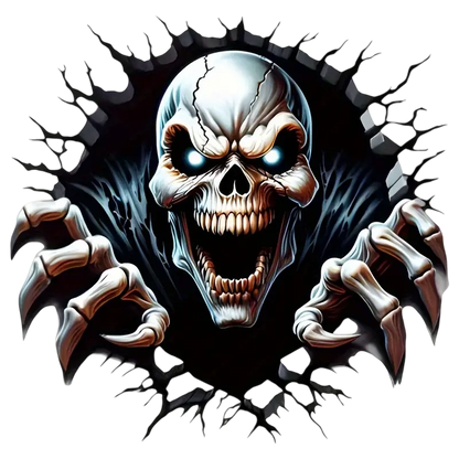 Creative skull black hole heat transfer ironing