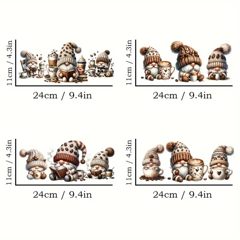 Watercolor Coffee Gnome Design UV DTF