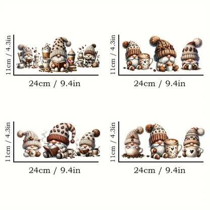 Watercolor Coffee Gnome Design UV DTF