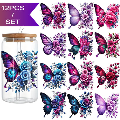 16 oz thermos cup special butterfly pattern anti-scratch and wear-resistant transfer paper