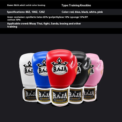 RAJA Boxing Gloves, Pro Training Sparring, Maya Hide Leather, Muay Thai MMA Kickboxing, Men Women Adult, Heavy Punching Bag Focus Mitts Pads Workout, Ventilated Palm, Multi Layered, 8 10 12 14 16 18 Oz
