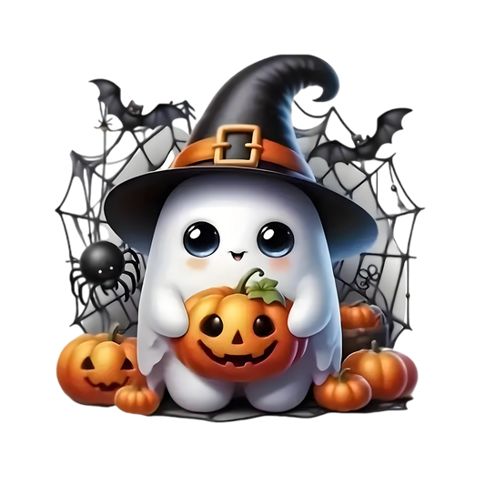 Pumpkin and Bat Heat Transfer Iron-On