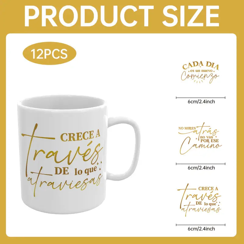 （12PCS/SET）Spanish Inspirational UV DTF Mug Transfer Paper