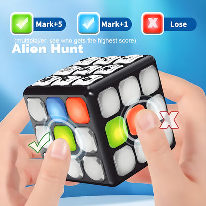 Winning Fingers Flashing Cube Electronic Memory and Brain Game - 4-in-1 Handheld Stem Toys for Kids - Cool Gadgets, Games for Boys and Girls - Fun Family Game for Kids Ages 6-12 - Educational Gift Toy
