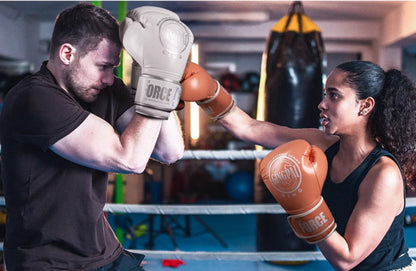 Boxing Gloves EGO, Sparring Muay Thai Kickboxing MMA Heavy Training Mitts, Maya Hide Leather, Ventilated, Long Support, Punching Bag Workout Pads, Men Women