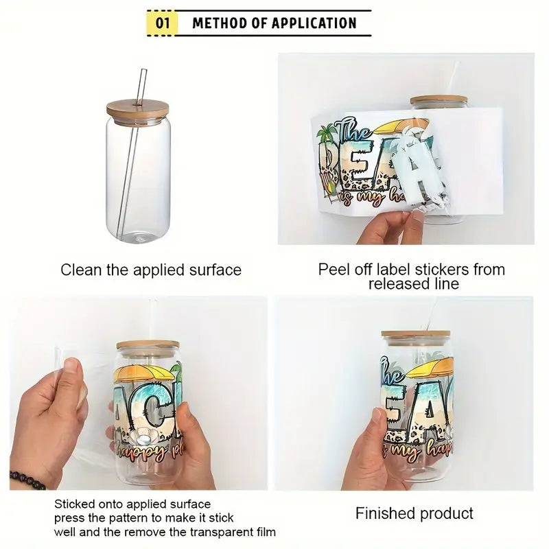 High Quality Iced Coffee and Raccoon UV DTF Transfer Paper