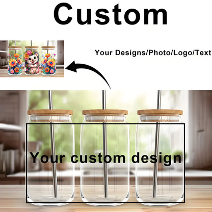 Custom 16oz Water Bottle UV DTF Transfer Sticker