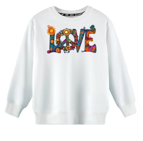 Creative peace symbol LOVE heat transfer ironing