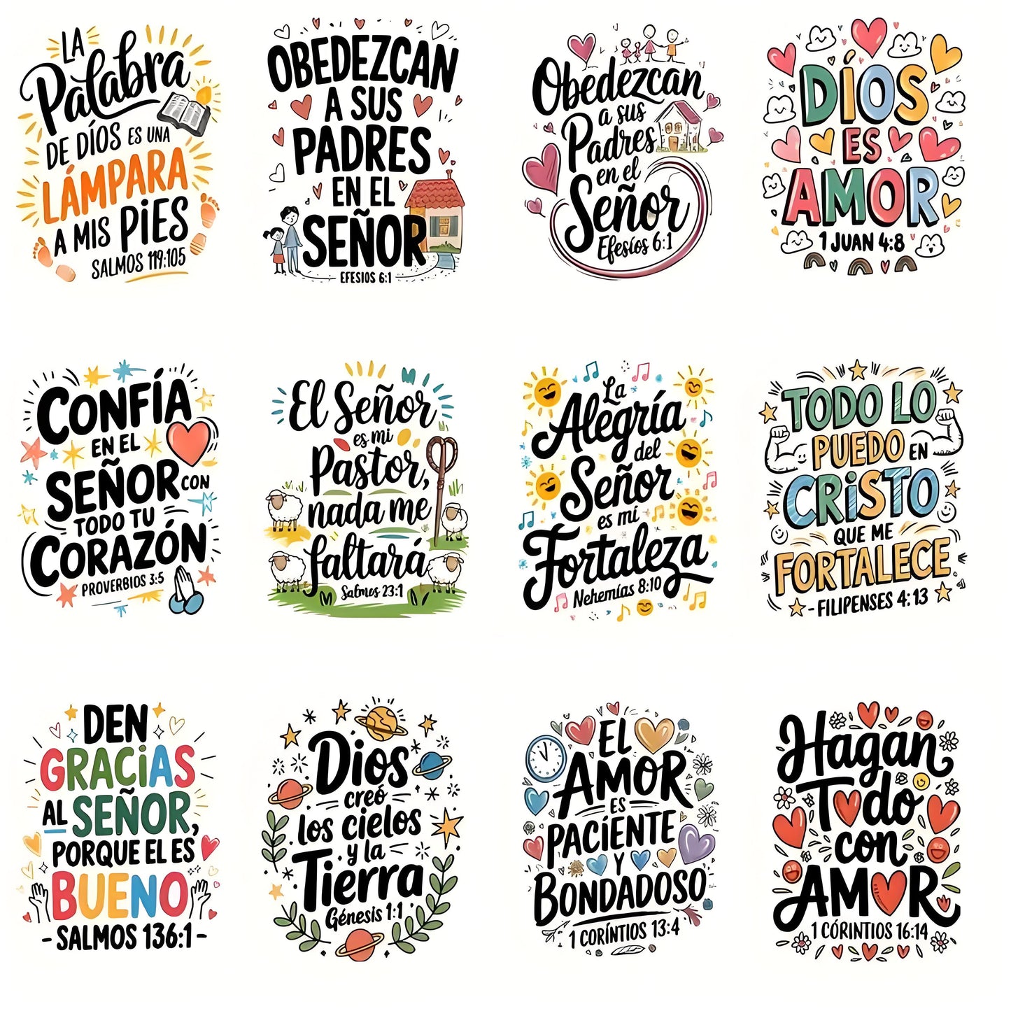 Spanish Bible Verses UV DTF