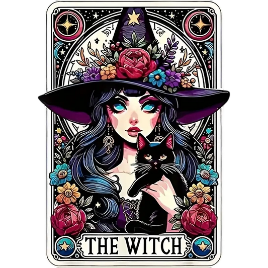 Witch and Black Cat Heat Transfer Iron-On