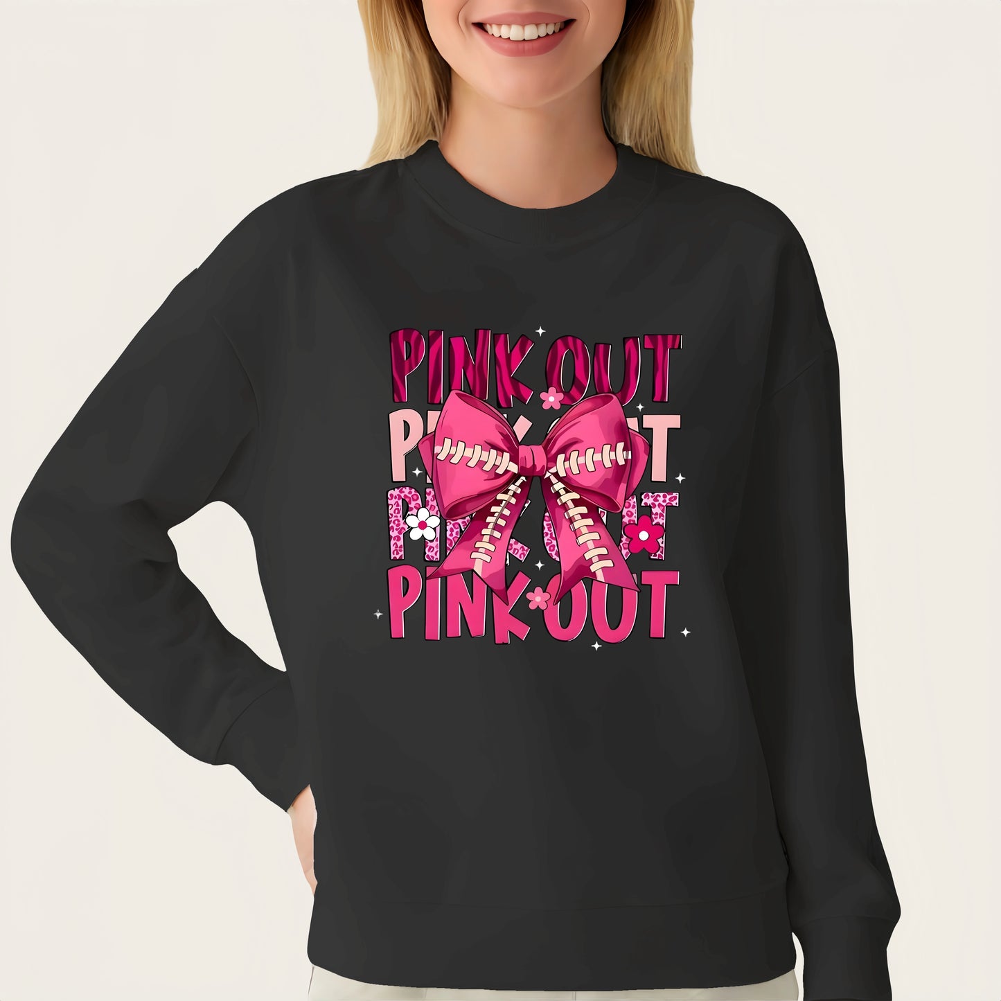 Pink Ribbon Breast Cancer Awareness Heat Transfer Sticker