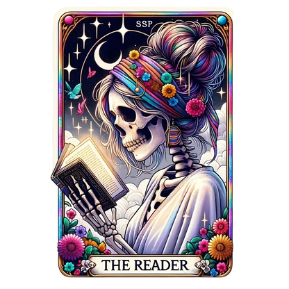 Tarot Style Skull Woman Reading Heat Transfer Iron-On