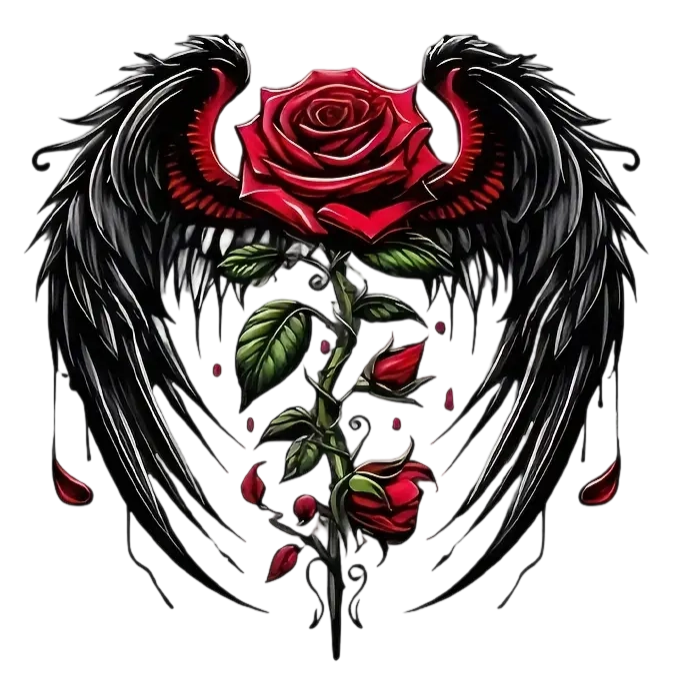 Rose Wings Heat Transfer Ironing