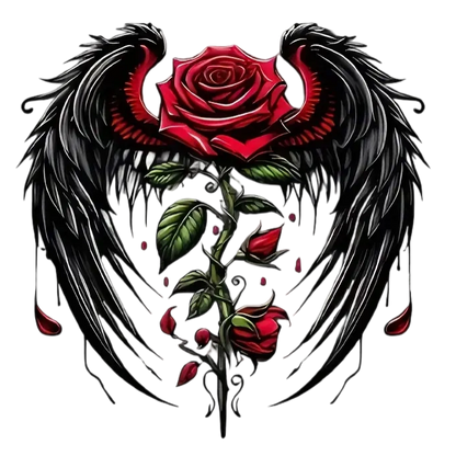 Rose Wings Heat Transfer Ironing