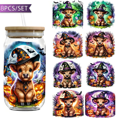 （8PCS/SET）Halloween Highland Cow UV DTF Transfer Paper
