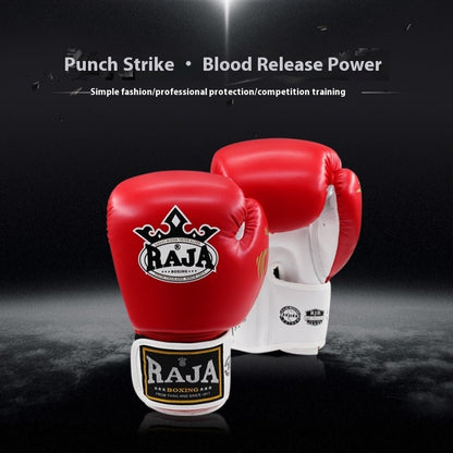 RAJA Boxing Gloves, Pro Training Sparring, Maya Hide Leather, Muay Thai MMA Kickboxing, Men Women Adult, Heavy Punching Bag Focus Mitts Pads Workout, Ventilated Palm, Multi Layered, 8 10 12 14 16 18 Oz