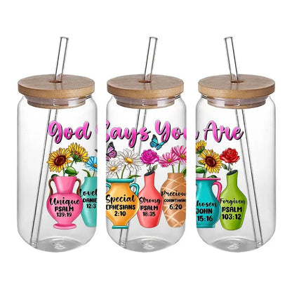 God Says You Are Unique UV DTF Mug Sticker