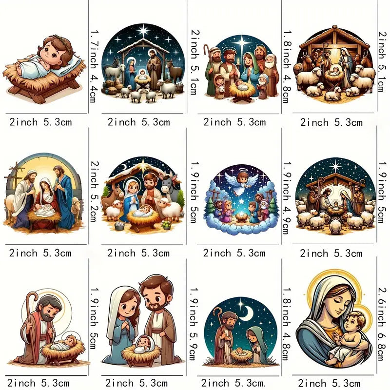 （12PCS/SET）DIY Nativity Coffee Cup UV DTF