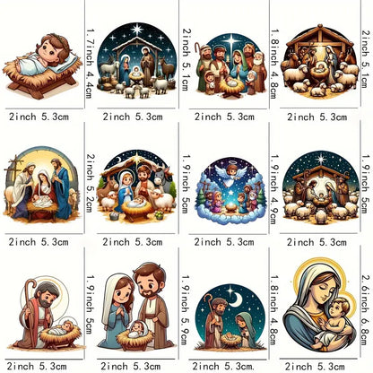 （12PCS/SET）DIY Nativity Coffee Cup UV DTF