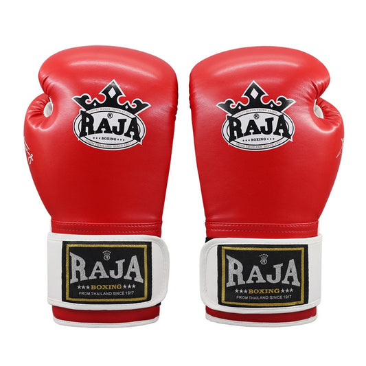 RAJA Boxing Gloves, Pro Training Sparring, Maya Hide Leather, Muay Thai MMA Kickboxing, Men Women Adult, Heavy Punching Bag Focus Mitts Pads Workout, Ventilated Palm, Multi Layered, 8 10 12 14 16 18 Oz