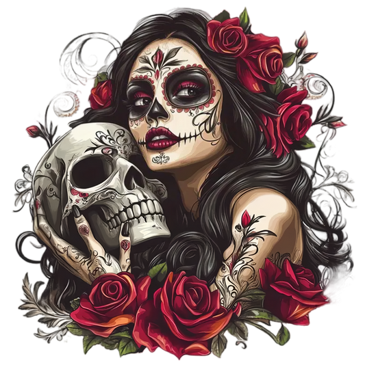 Skull Rose Tattoo Heat Painting