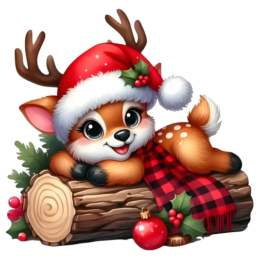 Christmas reindeer pattern heat transfer sticker