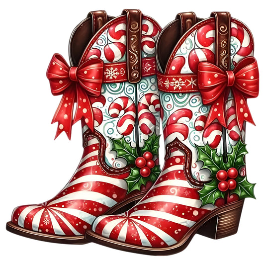 Christmas boot transfer stickers