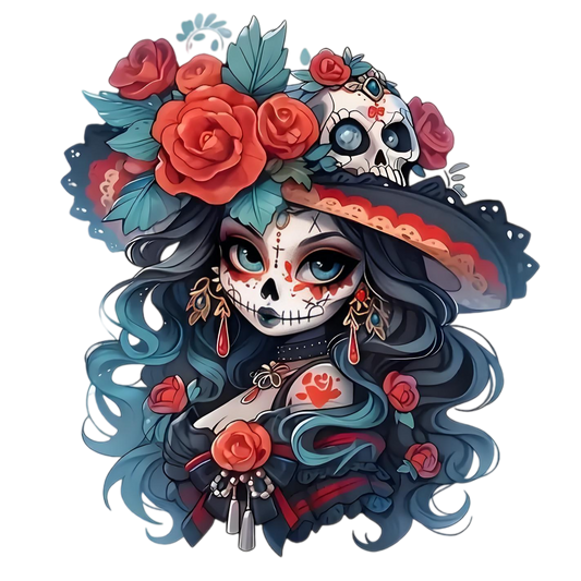 Black Witch Floral Iron-On Heat Transfer Sticker