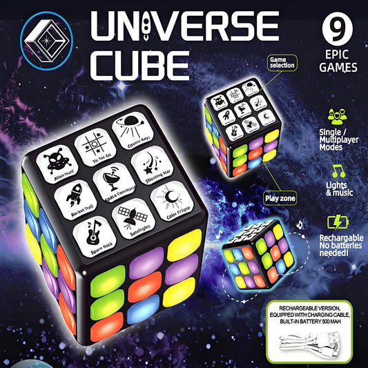 Winning Fingers Flashing Cube Electronic Memory and Brain Game - 4-in-1 Handheld Stem Toys for Kids - Cool Gadgets, Games for Boys and Girls - Fun Family Game for Kids Ages 6-12 - Educational Gift Toy