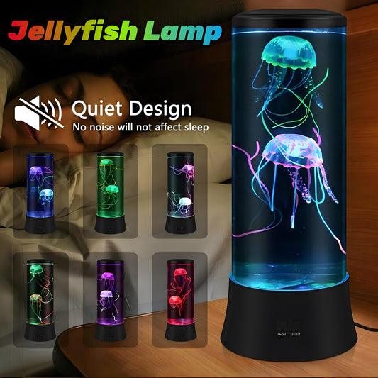 Jellyfish Lamp, LED Fantasy Jelly Fish Light, 7 Color Setting Jellyfish Tank Table Lamp Decorations for Home Office Decor Great Gifts for Kids